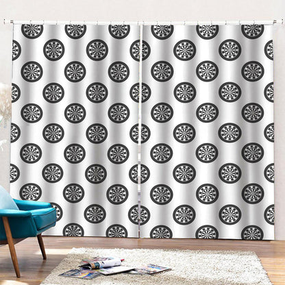 Dartboard Pattern Print Pencil Pleat Curtains