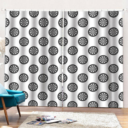 Dartboard Pattern Print Pencil Pleat Curtains