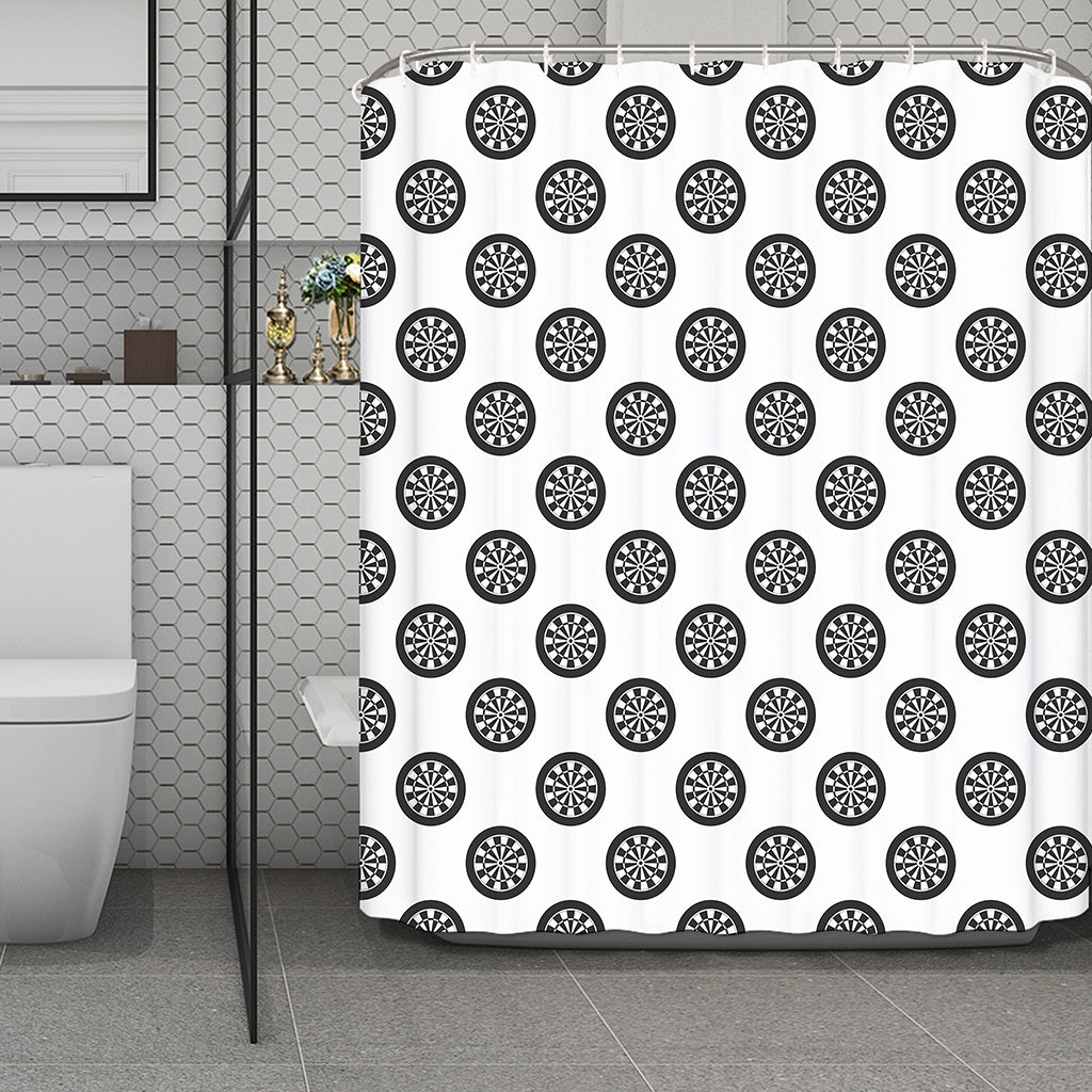 Dartboard Pattern Print Polyester Shower Curtain