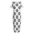 Dartboard Pattern Print Short Sleeve Long Nightdress
