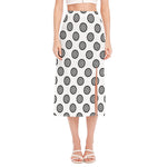 Dartboard Pattern Print Side Slit Midi Skirt