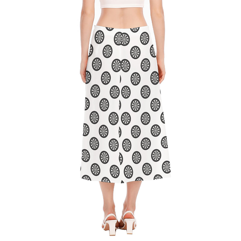 Dartboard Pattern Print Side Slit Midi Skirt
