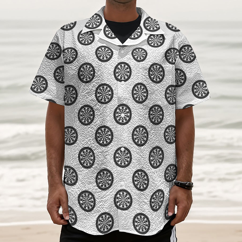 Dartboard Pattern Print Textured Short Sleeve Shirt