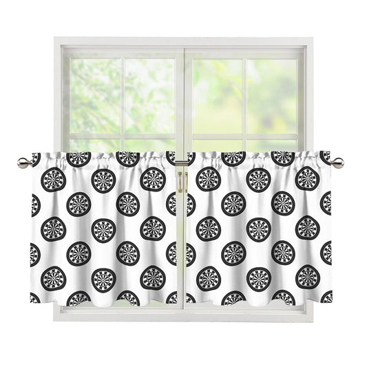 Dartboard Pattern Print Tier Curtains