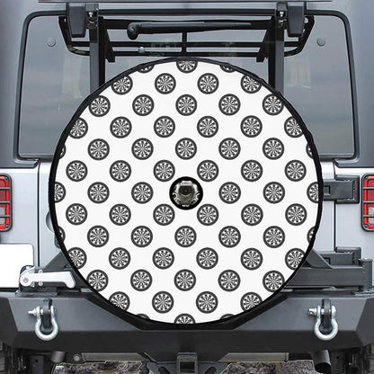 Dartboard Pattern Print Tire Cover With Camera Hole