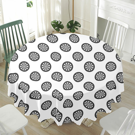 Dartboard Pattern Print Waterproof Round Tablecloth