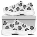 Dartboard Pattern Print White Chunky Shoes