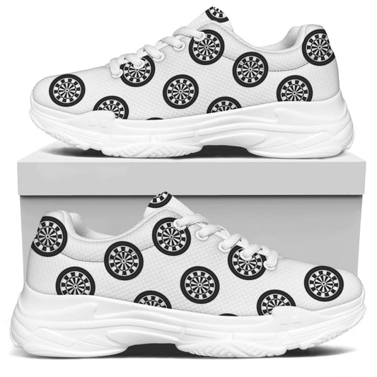 Dartboard Pattern Print White Chunky Shoes