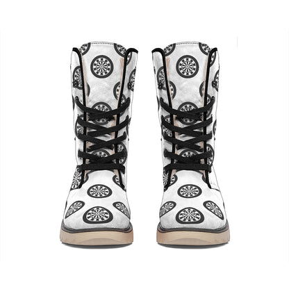 Dartboard Pattern Print Winter Boots