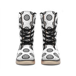 Dartboard Pattern Print Winter Boots
