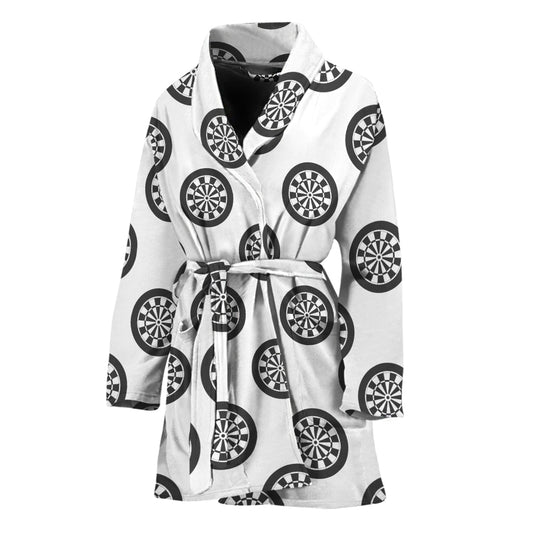 Dartboard Pattern Print Women's Bathrobe