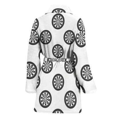 Dartboard Pattern Print Women's Bathrobe