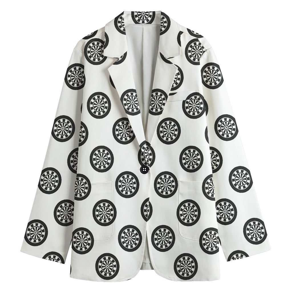 Dartboard Pattern Print Women's Cotton Blazer