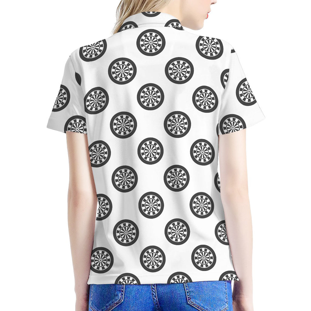 Dartboard Pattern Print Women's Polo Shirt