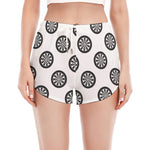 Dartboard Pattern Print Women's Split Running Shorts