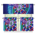 Darts Bar Sign Print 3 Piece Kitchen Curtains