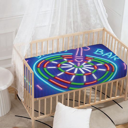 Darts Bar Sign Print Baby Crib Sheet