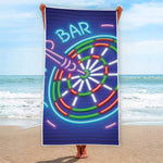 Darts Bar Sign Print Beach Towel