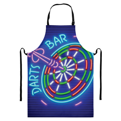 Darts Bar Sign Print Bib Apron With Pocket