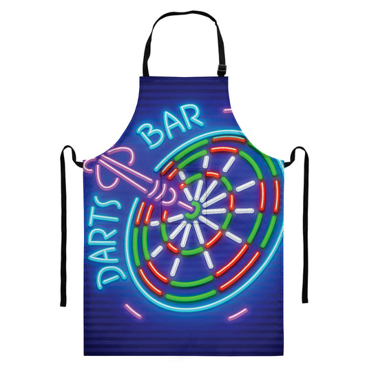Darts Bar Sign Print Bib Apron With Pocket