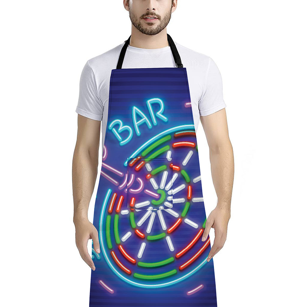 Darts Bar Sign Print Bib Apron With Pocket