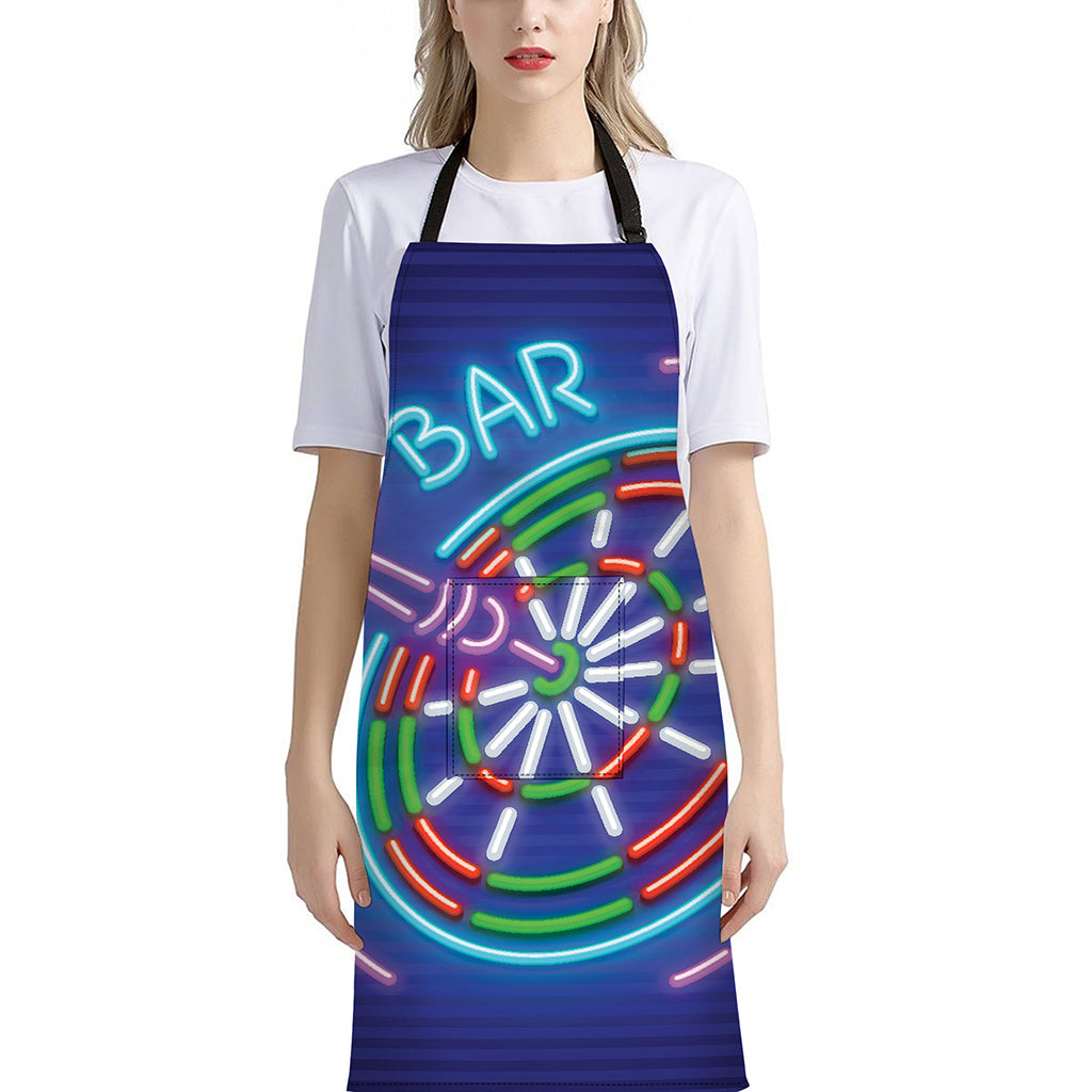 Darts Bar Sign Print Bib Apron With Pocket