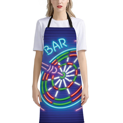 Darts Bar Sign Print Bib Apron With Pocket