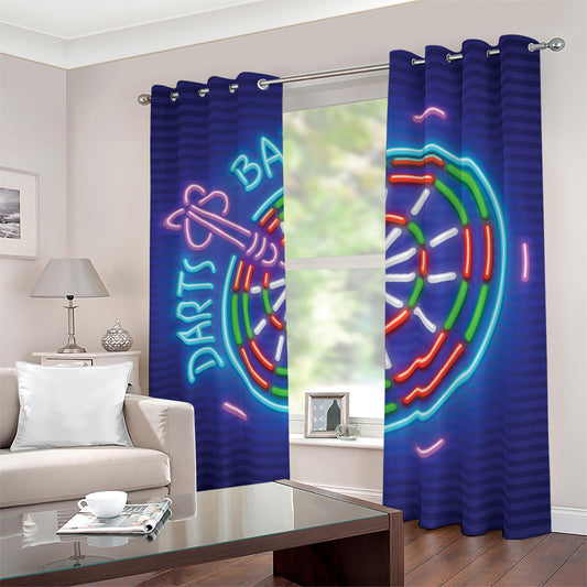 Darts Bar Sign Print Blackout Grommet Curtains