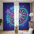 Darts Bar Sign Print Dimout Pencil Pleat Curtains