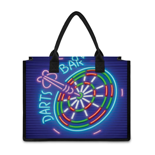 Darts Bar Sign Print Canvas Tote Bag