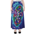 Darts Bar Sign Print Chiffon Maxi Skirt