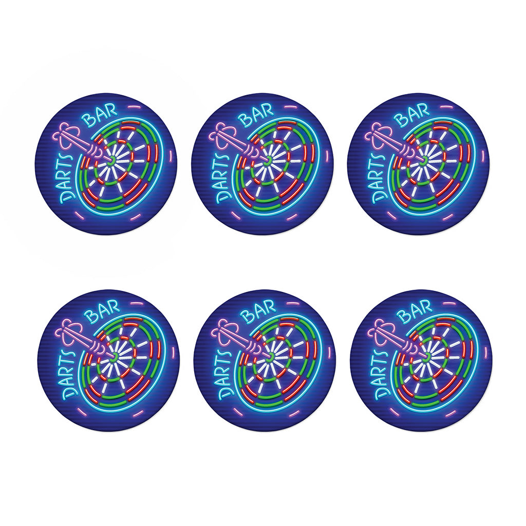Darts Bar Sign Print Coaster Set