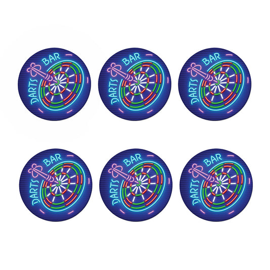 Darts Bar Sign Print Coaster Set