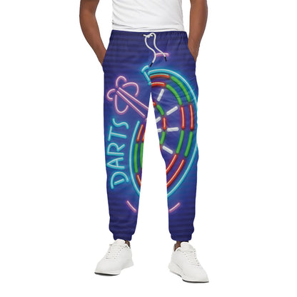 Darts Bar Sign Print Cotton Pants