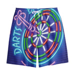 Darts Bar Sign Print Cotton Shorts