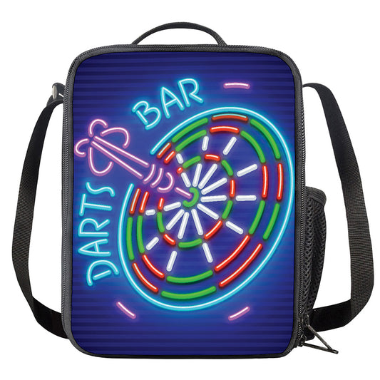 Darts Bar Sign Print Crossbody Lunch Bag