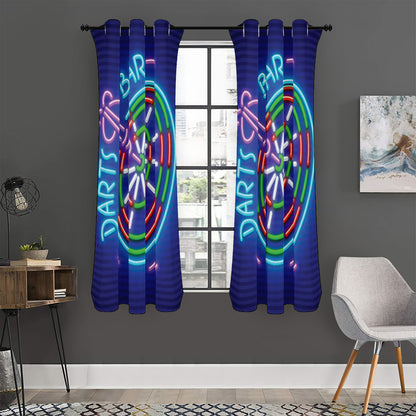 Darts Bar Sign Print Curtain