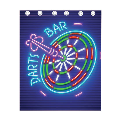 Darts Bar Sign Print Curtain