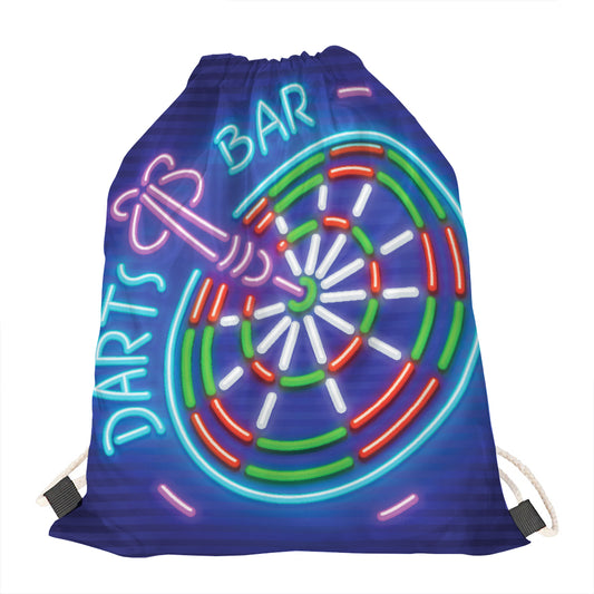 Darts Bar Sign Print Drawstring Bag