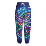 Darts Bar Sign Print Fleece Lined Knit Pants