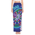 Darts Bar Sign Print High Slit Maxi Skirt
