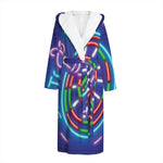Darts Bar Sign Print Hooded Bathrobe