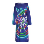Darts Bar Sign Print Hooded Bathrobe