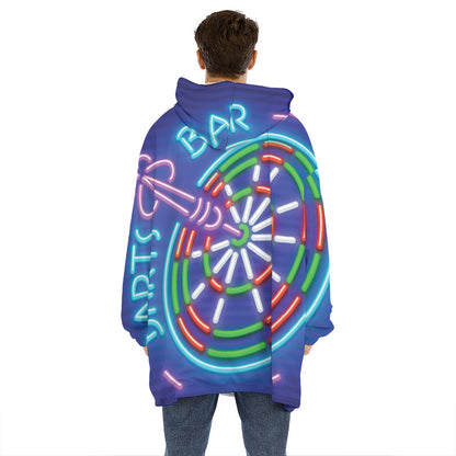 Darts Bar Sign Print Hoodie Blanket