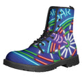 Darts Bar Sign Print Lace-Up Boots