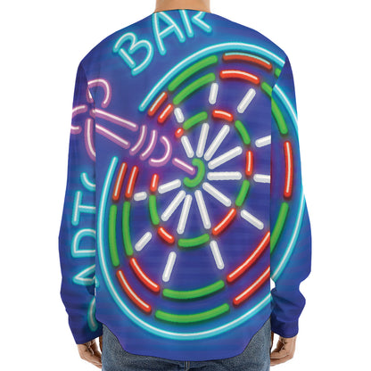 Darts Bar Sign Print Long Sleeve Baseball Jersey