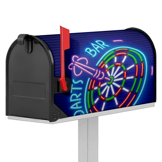 Darts Bar Sign Print Mailbox Cover