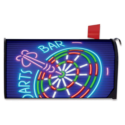 Darts Bar Sign Print Mailbox Cover