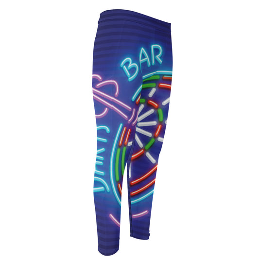Darts Bar Sign Print Men's Compression Pants