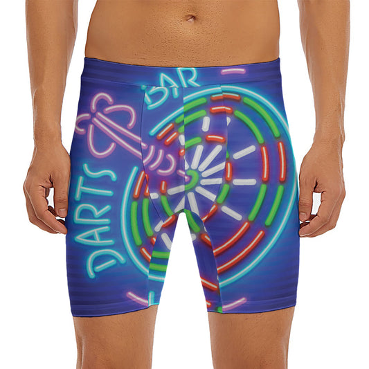 Darts Bar Sign Print Men's Long Boxer Briefs